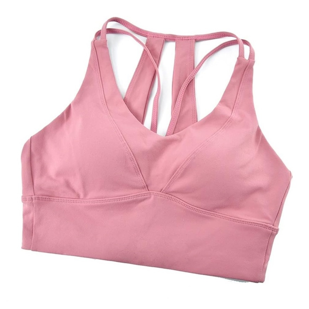 Padded Yoga Sports Bra. Pink Size Large